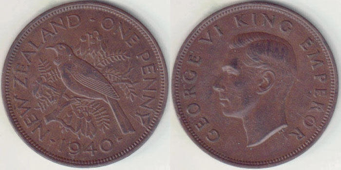 1940 New Zealand Penny A005534